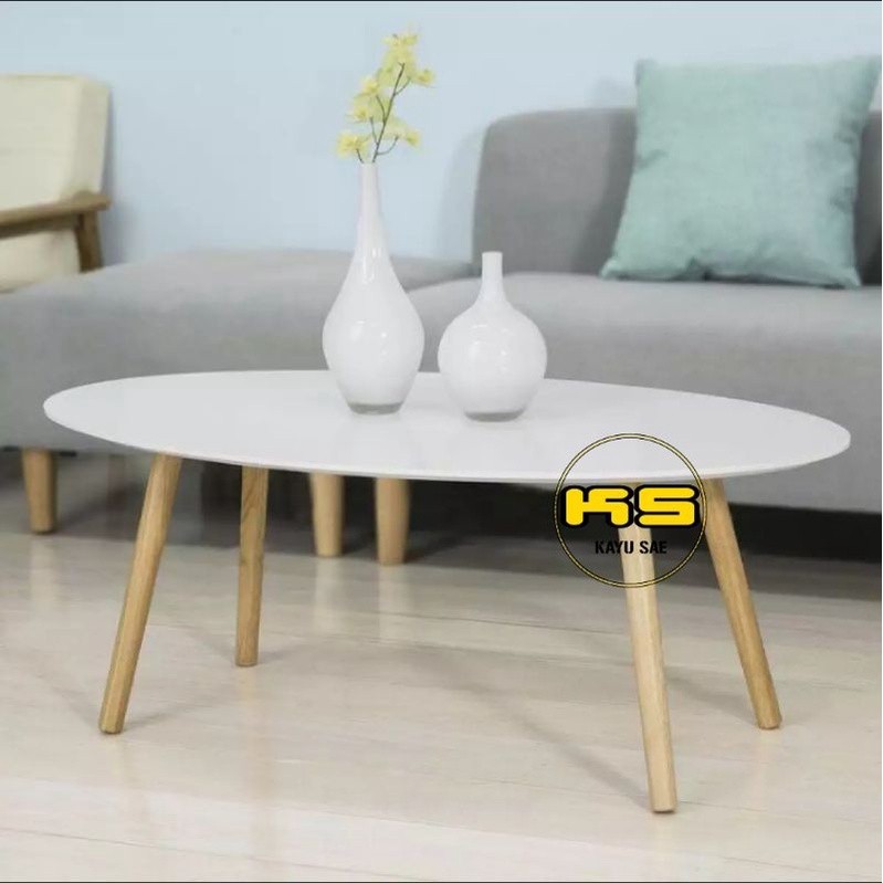 Meja Kopi oval minimalis