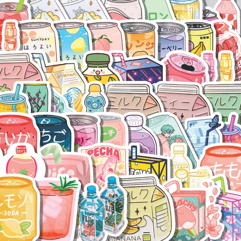 

Stiker Cutting Pack Stiker Japan Flavored Drink 2 [Minuman Jepang] Isi 100Pcs Series Aesthetic Lucu Keren Untuk Koper Bahan Vynil