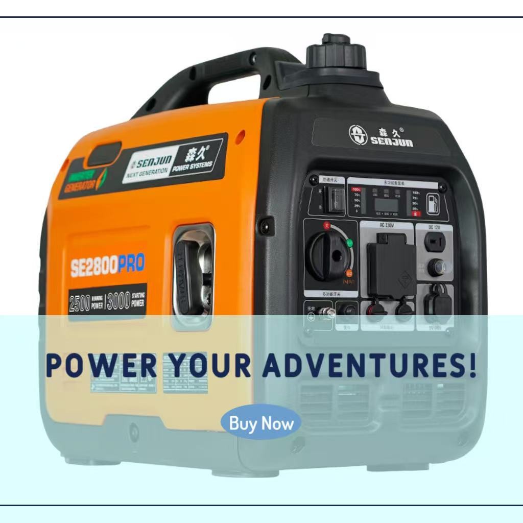 3KW Portable Gasoline Generator, Home Use Mini Silent Inverter Generator, 220V, Suitable for RV, Out