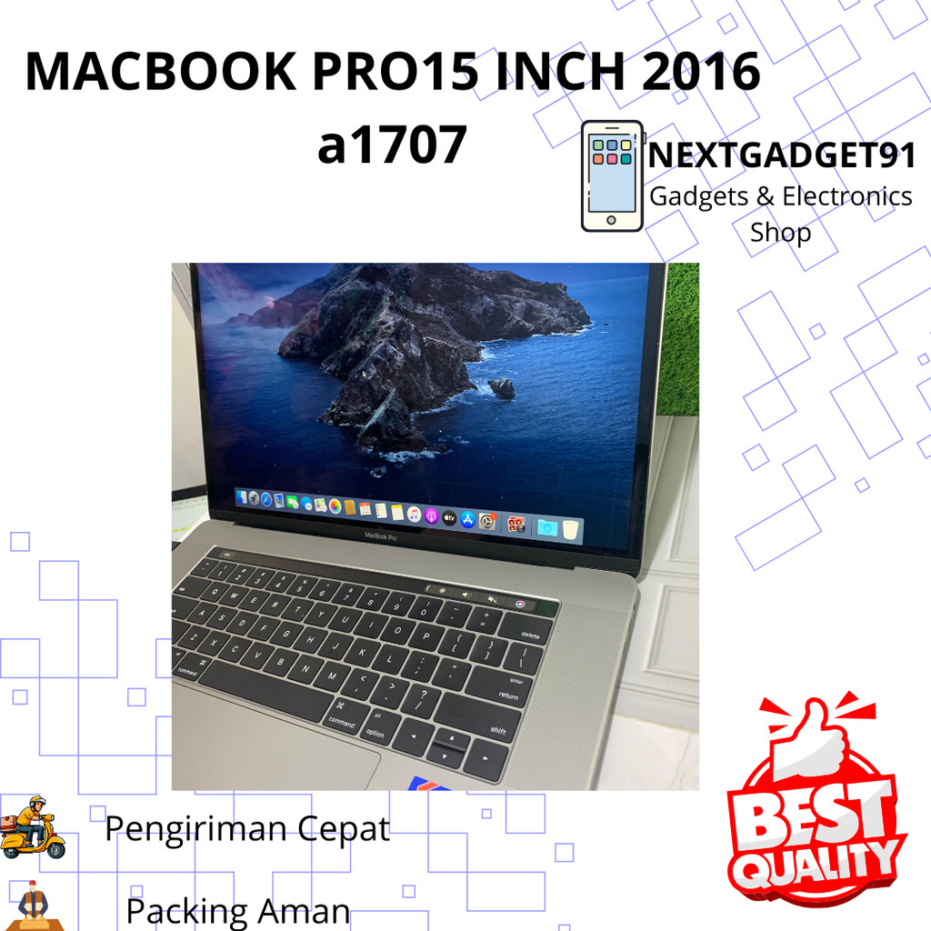 Macbook Pro 2016 Retina 15 inch A1707 Touchbar Core i7 Ram 16gb SSD 256gb Inter original second