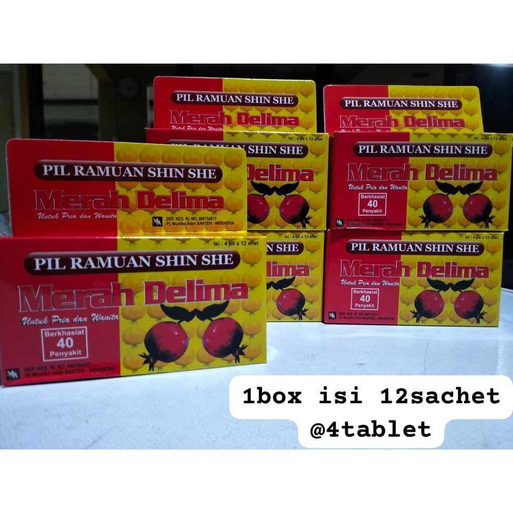 Pil Ramuan Shin She Merah Delima Asli Original – Obat Herbal 40 Penyakit Termurah