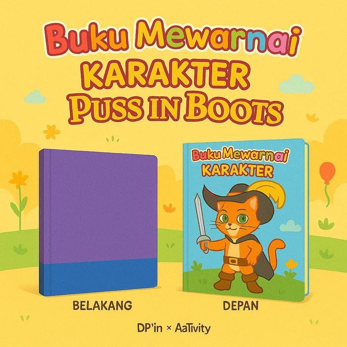

DpinxAaTivityBuku Gambar Mewarnai [ PUSS IN BOOTS ] Anak Karakter Lucu – Edukasi & Hiburan Kreatif | Buku Aktivitas Belajar Menggambar untuk PAUD TK SD - A4
