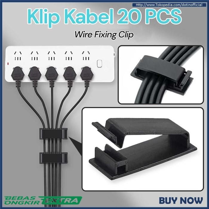 Klip Jepit Kabel Listrik Rumah Tempel Dinding 20 pcs