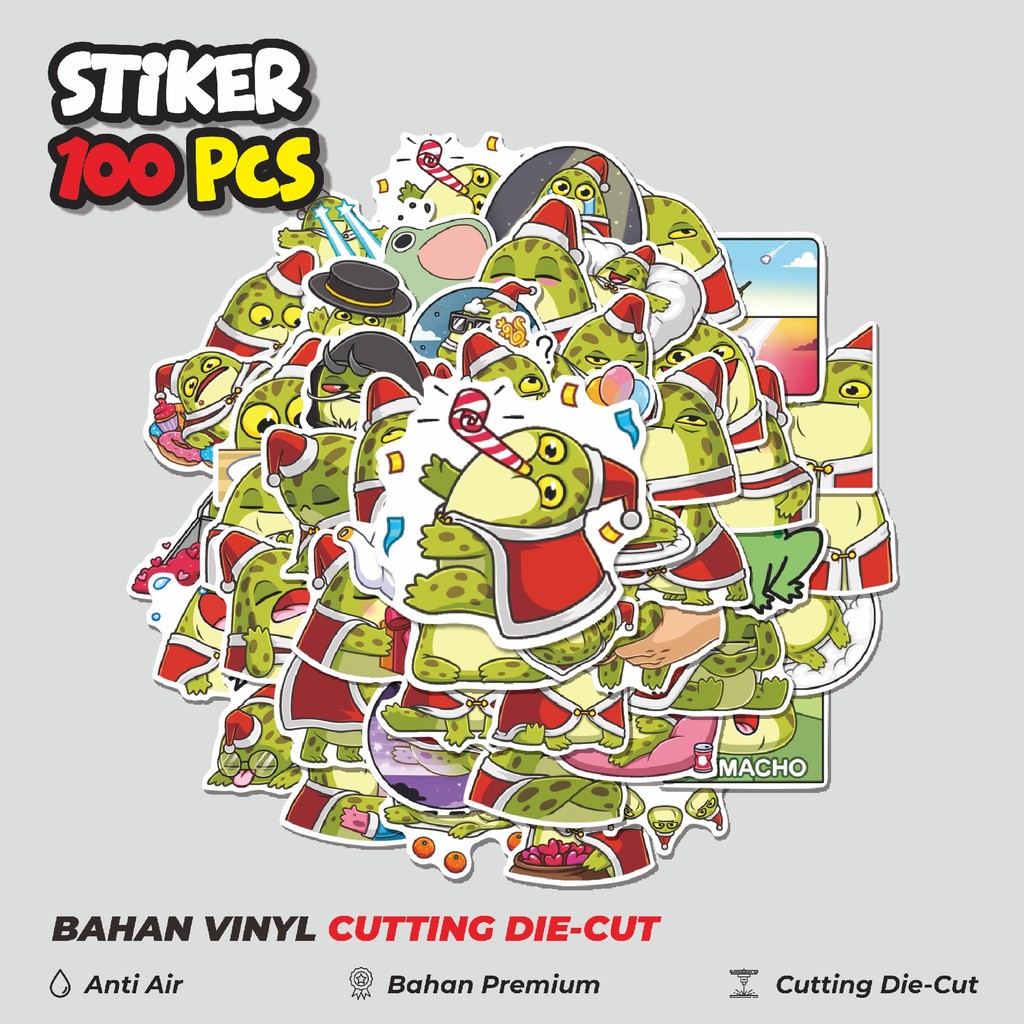 Terbaru 50 pcs Stiker Holiday W Frog Dekorasi Lucu Kreatif untuk Notebook, Skateboard, HP
