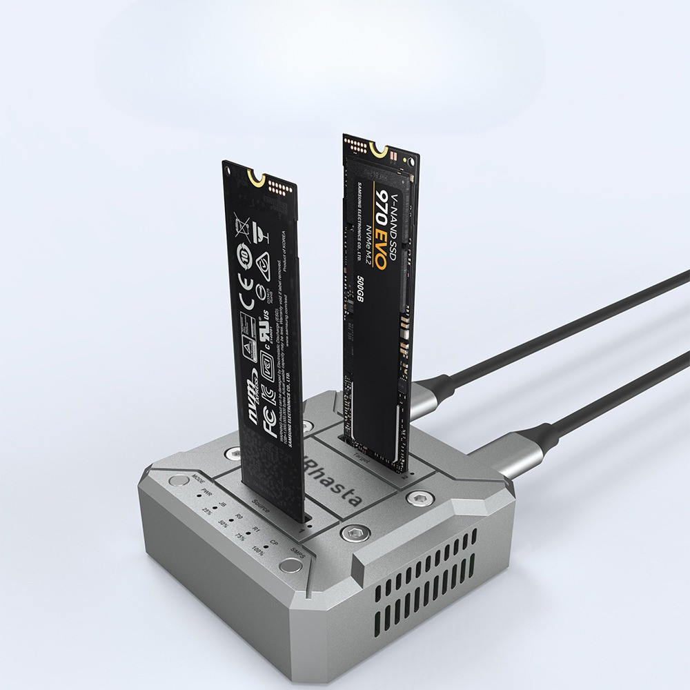 M.2 NVMe/NVMe Dual-Bay Hard Drive Docking Station Offline Clone Hard Disk M.2 SSD Duplicator Support