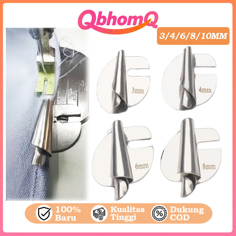 QbhomQ 3MM Corong Kelim Mesin Jahit Alat Kelim Mesin Jahit High Speed Corong Lipat Praktis Sepatu Co