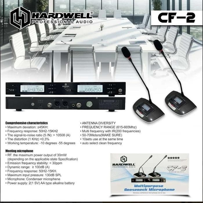 Mic Podium Wireless Hardwell CF2 ORIGINAL Meja Conference Terbaik