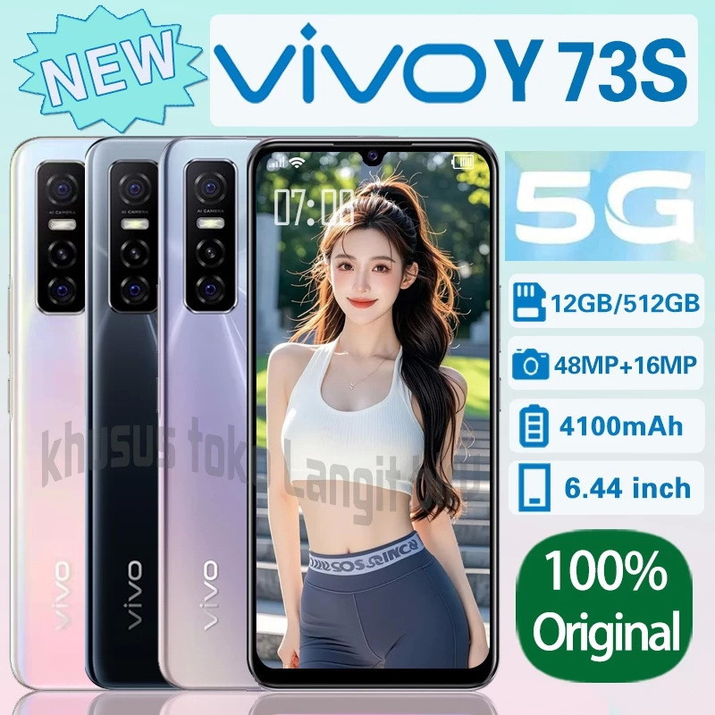 VIVO Y73S 5G SMARTPHONE HP RAM 12GB/512GB Baru ORI HD+ 48MP Kamera Belakang Layar 6.44 inci Garansi 