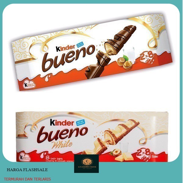 Coklat KINDER Bueno Maxi Milk & White Chocolate isi T2 x 8 packs