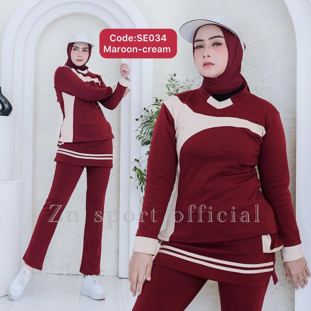 COD baju senam aerobik wanita setelan olahraga perempuam gym/yoga/zumba/jumbo/muslim