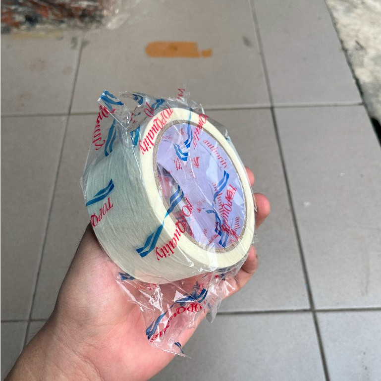 AUTHORITY MASKING TAPE 12MM - 48MM 25 Y Isolasi Lakban Kertas TERMURAH PUTIH & KUNING