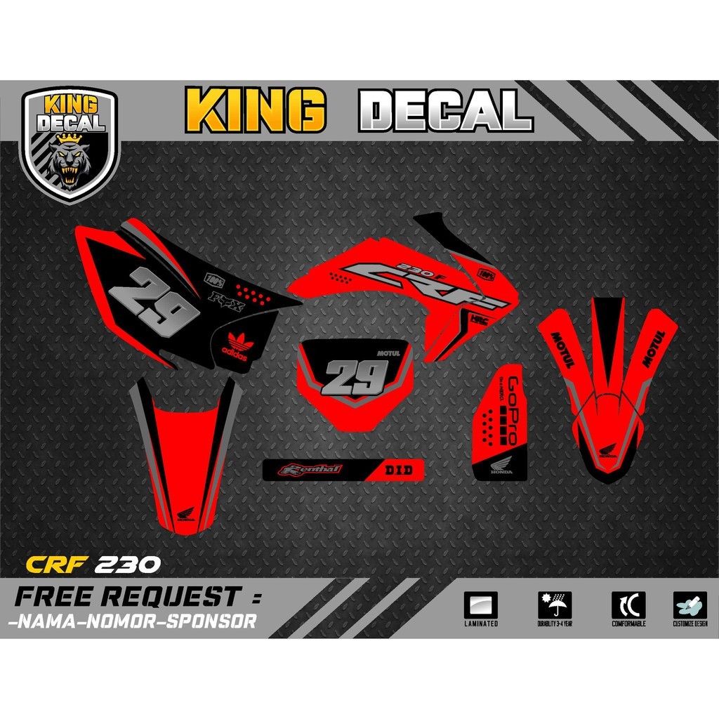 DEKAL MOTOR DECAL CRF 230 FULL BODY FREE REQUEST