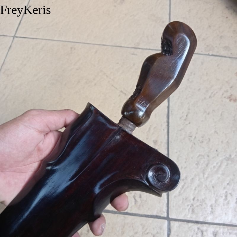 Warangka Bethok Bahan Kayu Sono Keling Finishing Plituran Hitam Alusan FR15