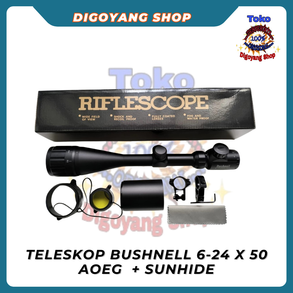 Teleskop Bushnell 6-24x50 AOEG Riflescope + Sunhide