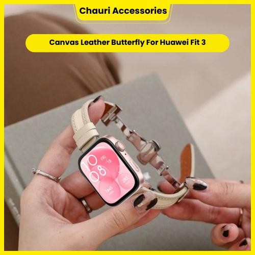Canvas Leather Butterfly Strap For Huawei Fit 3