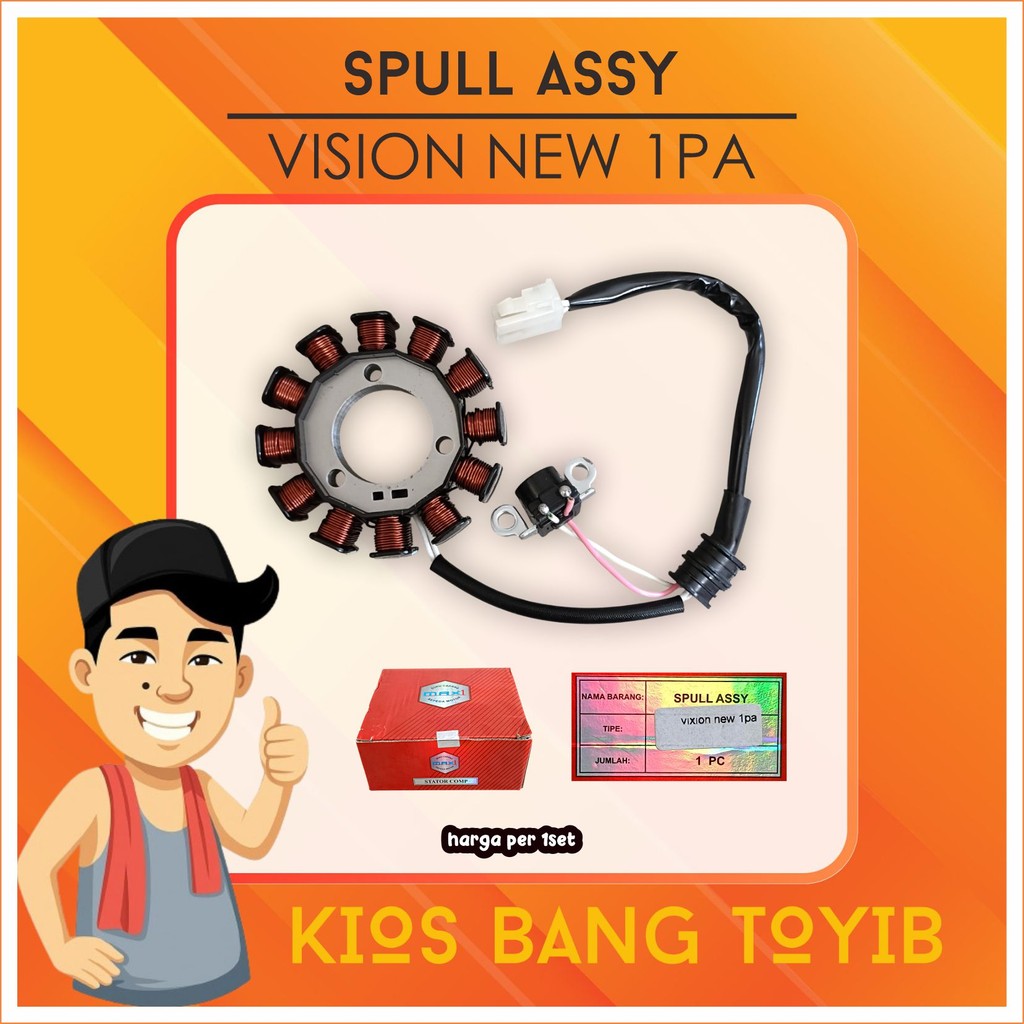 Spul Komplit Yamaha VIXION NEW 1PA Tembaga Stator Assy Vixion New Spull Assy Vixion 2013-2014 (Max1)