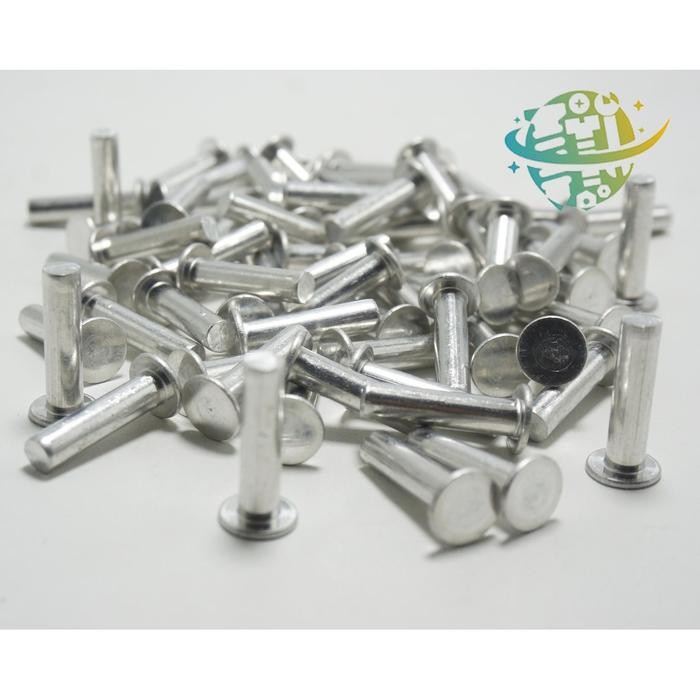 Paku Keling Alumunium Kepala Datar M6