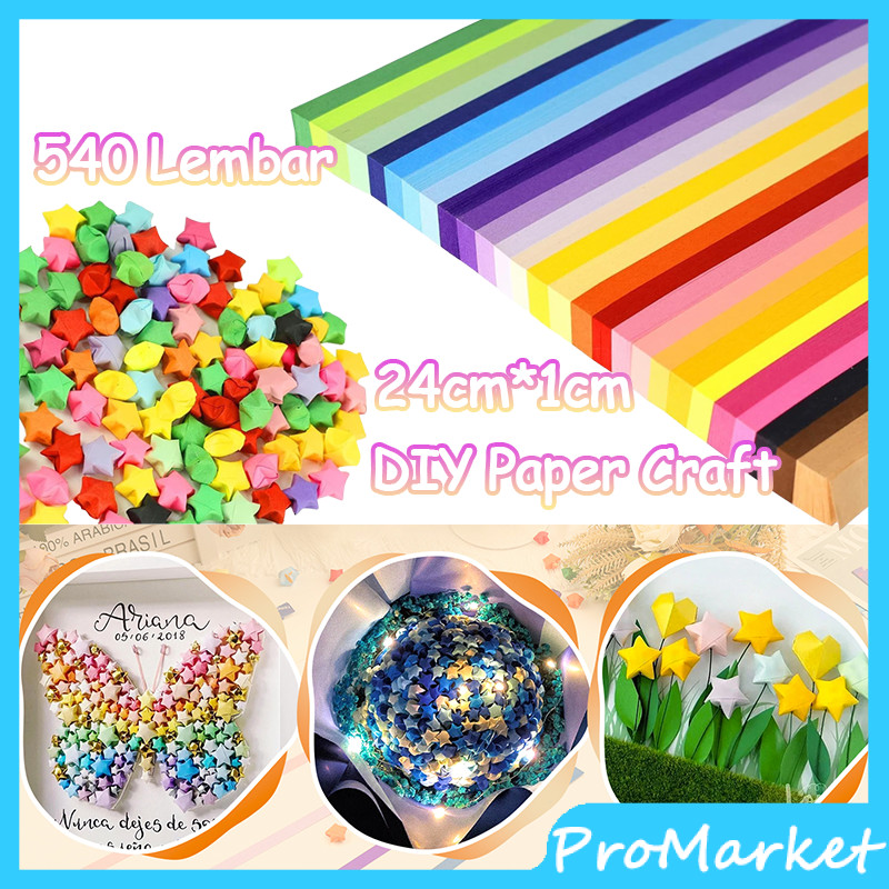540 Lembar Kertas Origami Bintang/pack Star Origami Paper Kertas Origami Bintang Kertas Bintang Star