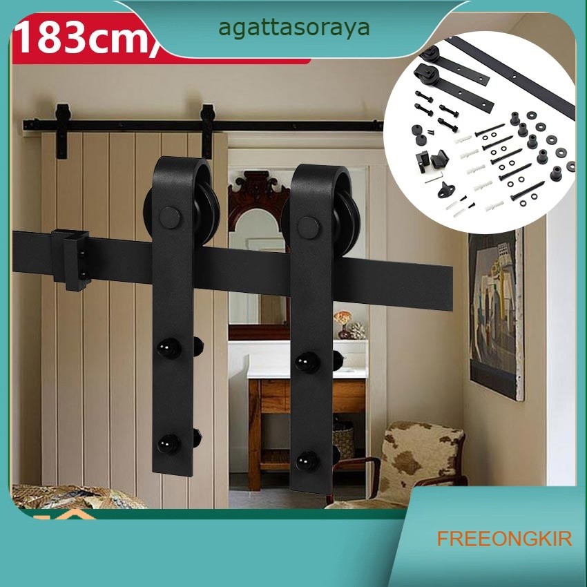 custom rel pintu sleding/Set barn door untuk Rel Geser Pintu Kayu Gudang lebar pintu/Pintu Geser Bar