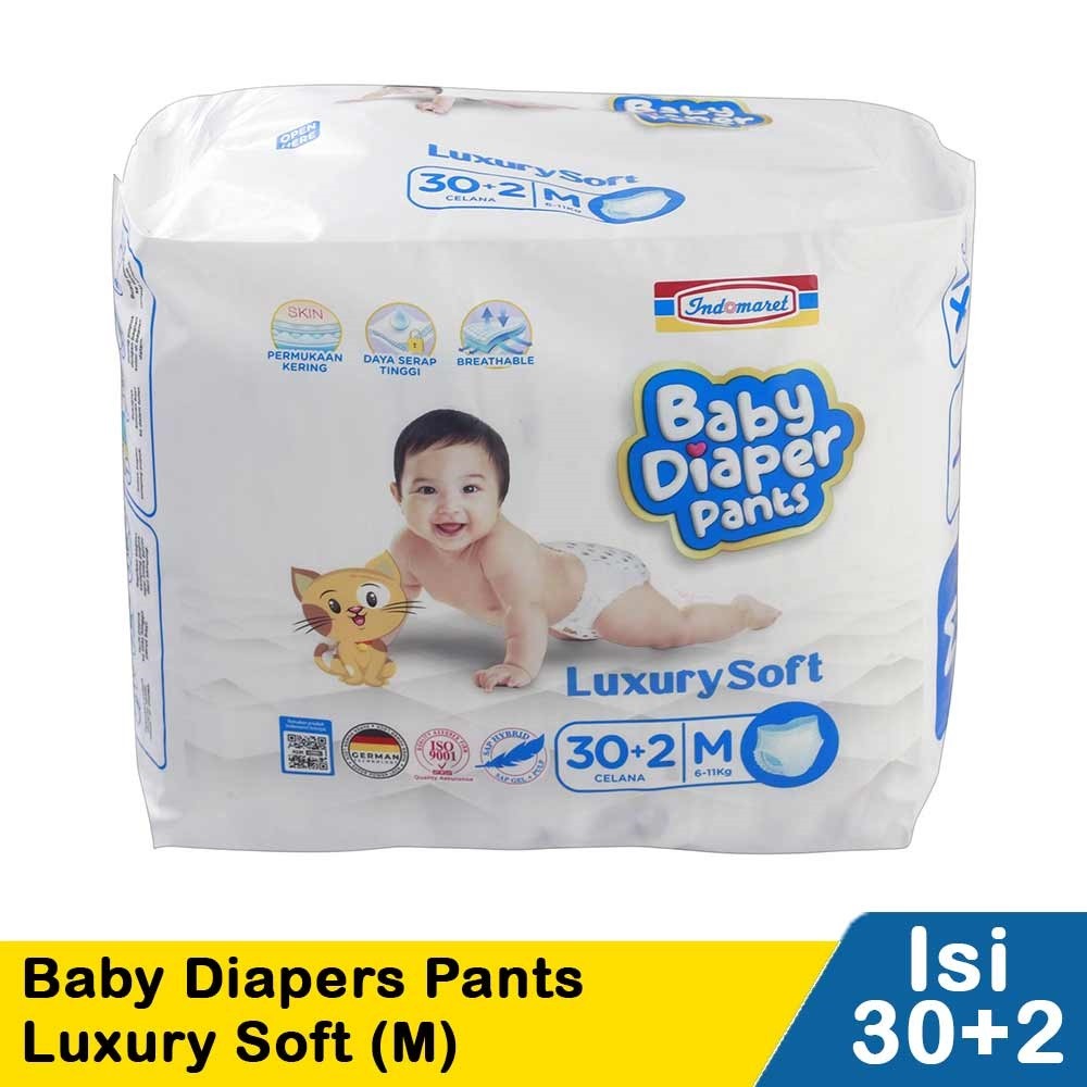 Indomaret Baby Diapers Pants 32'S Luxury Soft Medium