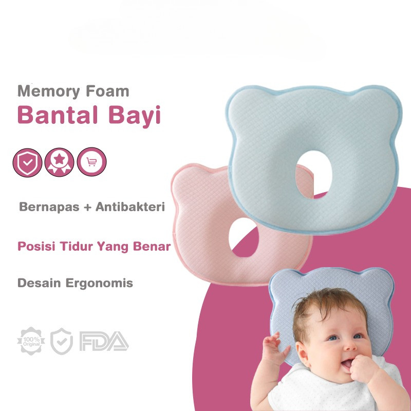 Bantal Bayi Mengoreksi Bentuk Kepala Memory Foam Premium Quality Baby Pillow Zt01