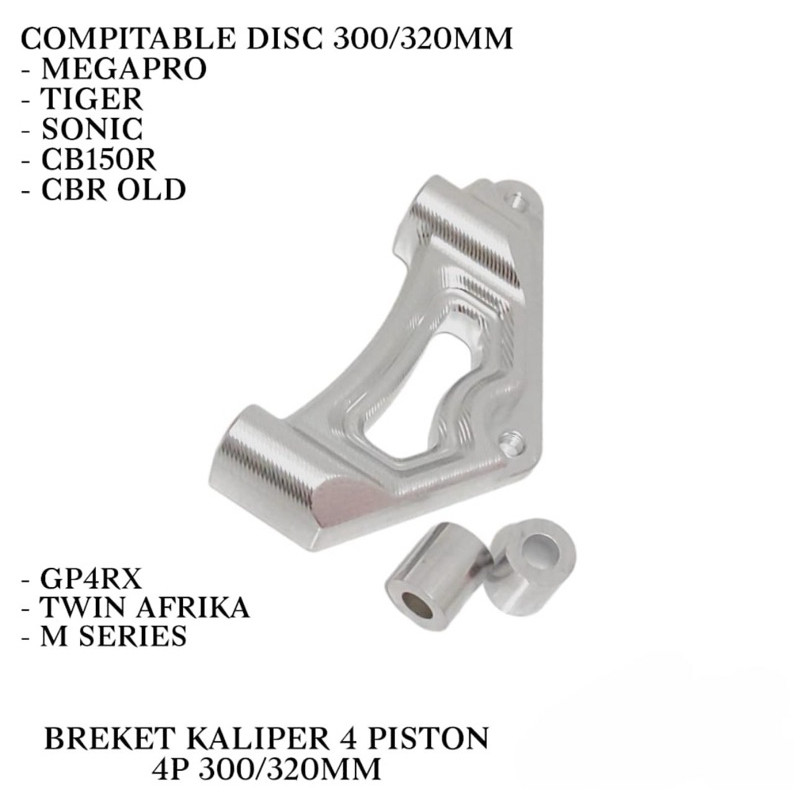 Breket Kaliper GP4RX TWIN AFRIKA M SERIES 4 Piston 4P MEGAPRO TIGER SONIC CB150R CBR OLD - VARIO 260