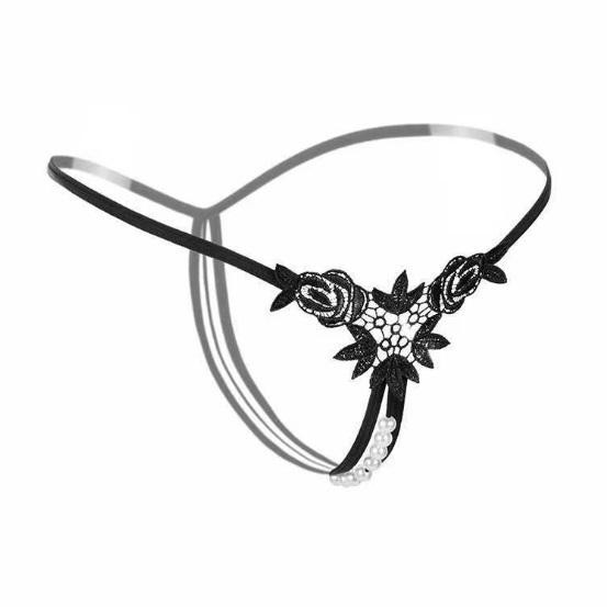 Underwear Wanita Mutiara Premium G String Tali Hitam GS01A