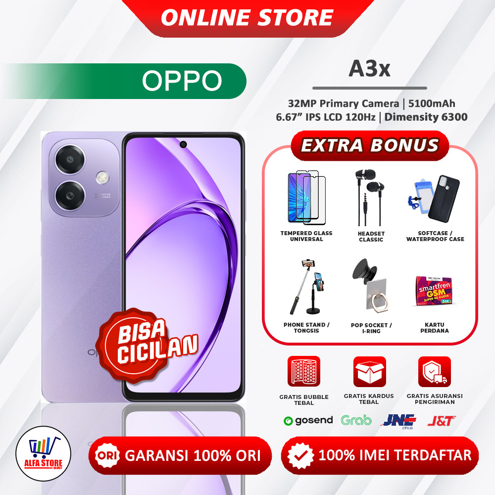 Oppo A3x ram 6/128Gb ram 4/128Gb ram 4/64Gb garansi resmi