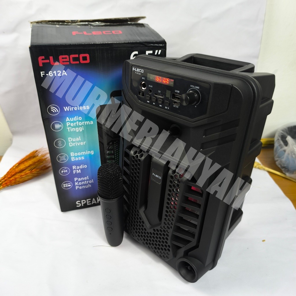COD NEWW Speaker Fleco 612A  Subwoofer 6,5 Inch Free Microphone Karaoke/ Salon Aktif  Bluetooth Wire