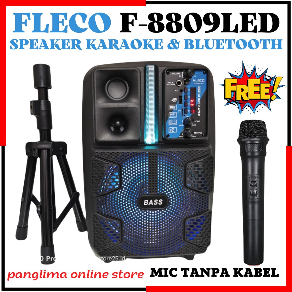 DISCOUNT% SPEAKER BLUETOOTH FLECO F-8809 LED/8806 LED KF | SPEAKER FLECO F 8809 LED/8806 LED KF 8.5 