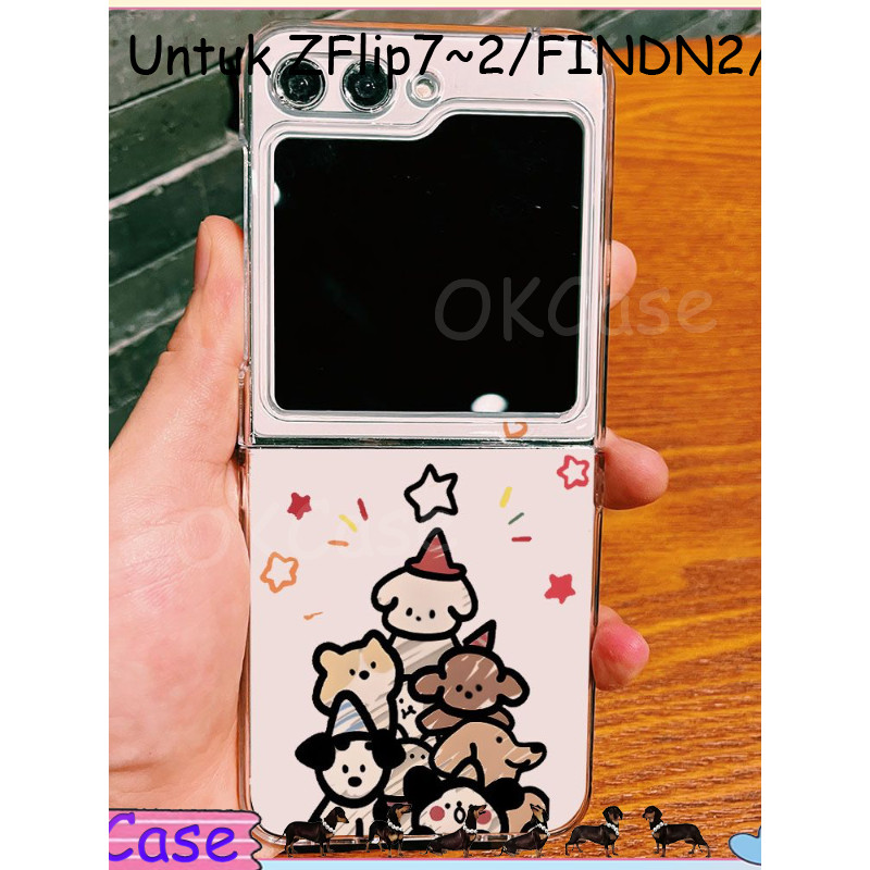 Casing HP Lipat Samsung Z Flip & OPPO N Flip Aesthetic Elegan | Z Flip 7 6 5 4 3 2 F7070 F711 W23 W2