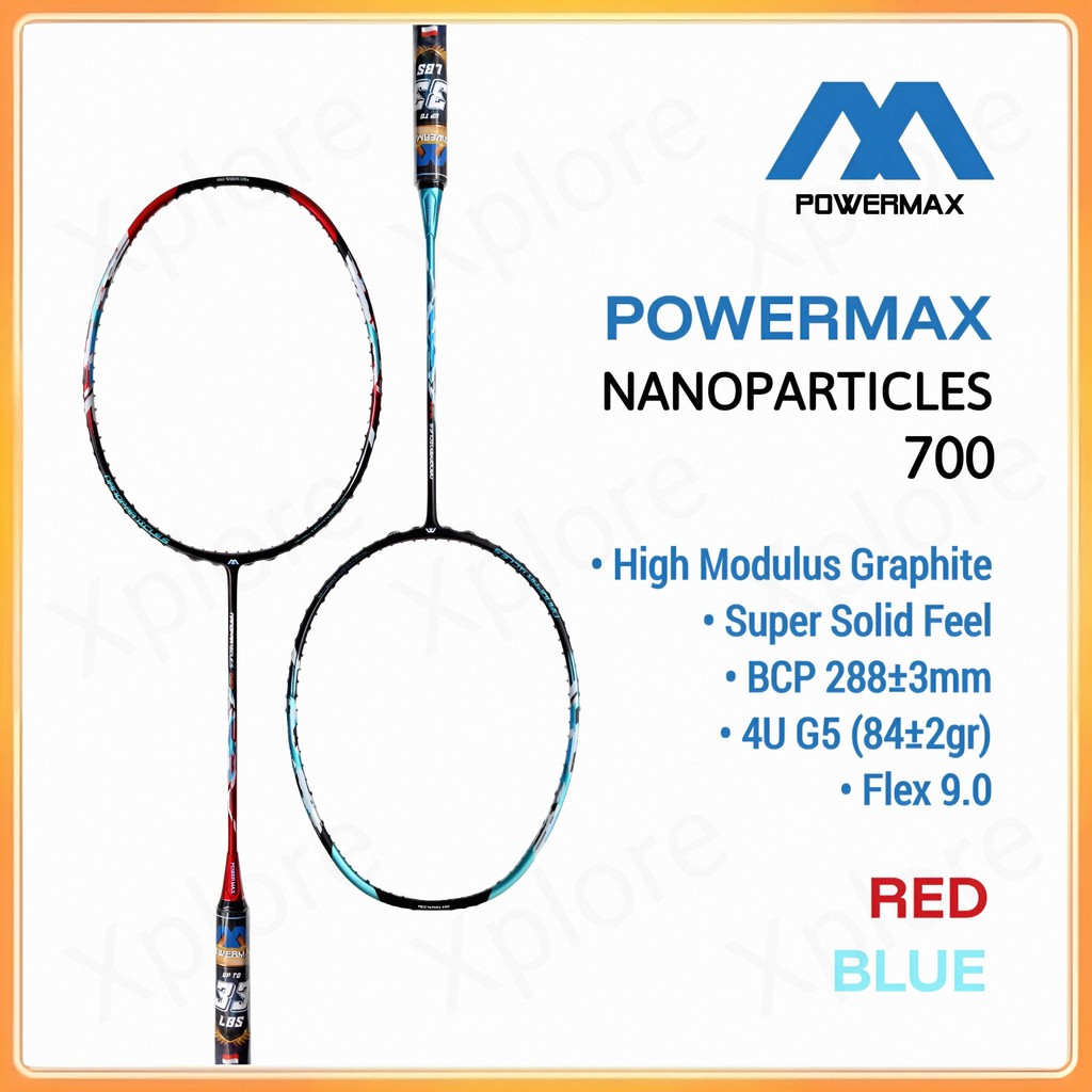 Raket Badminton Bulu Tangkis Murah Lokal POWERMAX Nanoparticles 700 Super Solid Feel High Modulus Gr