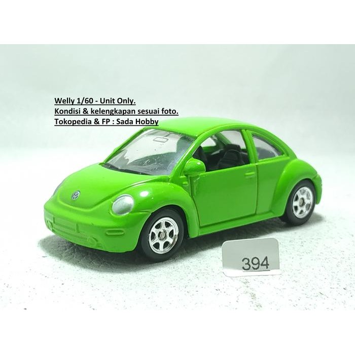 HW  Diecast Welly NEX 1/60 Volkswagen VW New Beetle Hijau Unit Only