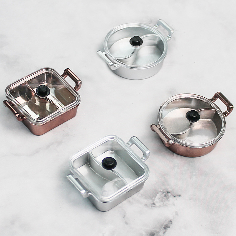 DollHouse Mini Hot Pot Dinner Plate Chinese Cuisine Casserole Kitchen Cookware Fashion Doll House Ac