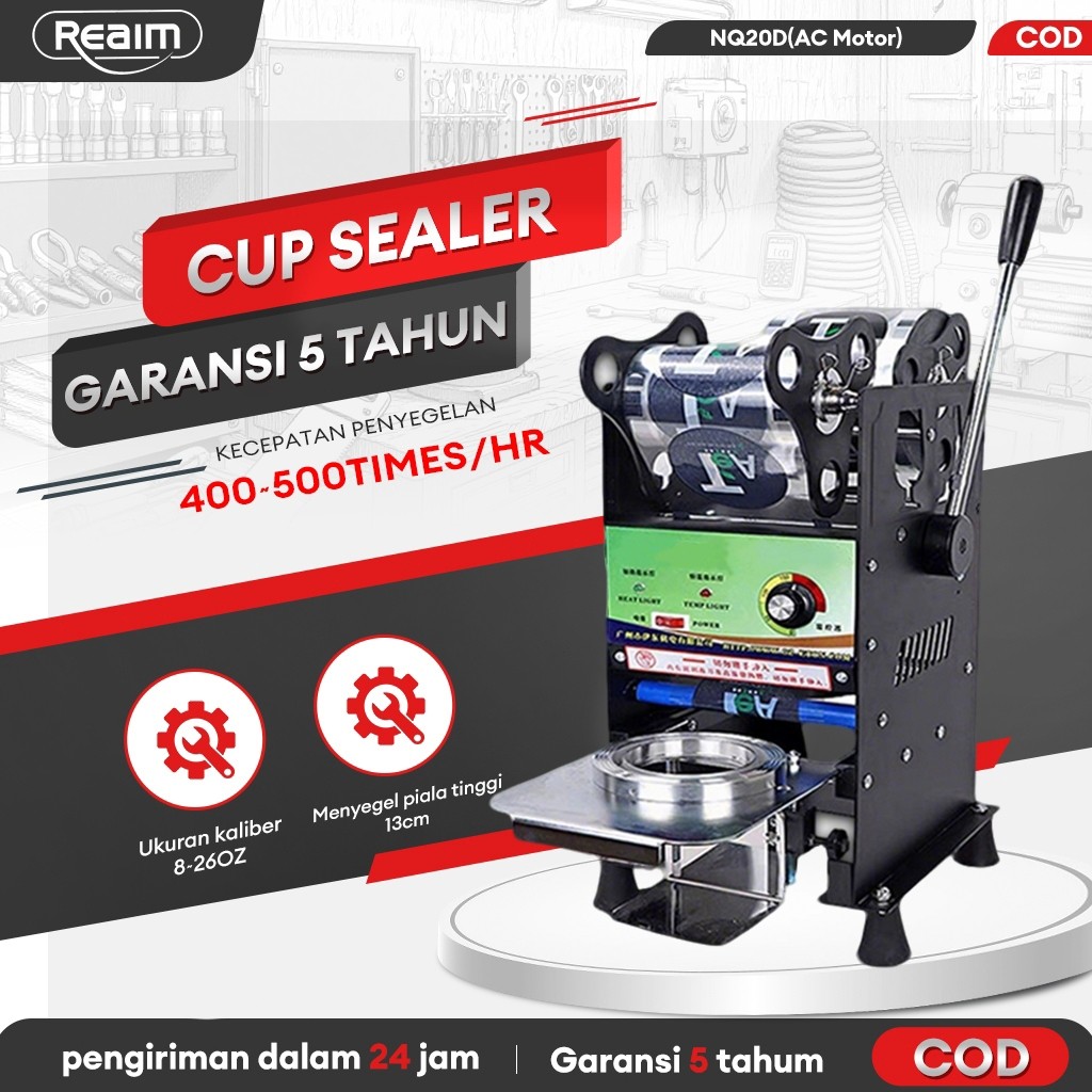 CHEFMOOD Reaim Mesin Cup Sealer  Mesin Cup Press 8-26 Oz Original Mesin Press Cup Mesin Press Gelas 