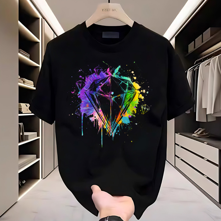 Kaos hitam 2025 kaos pola olahraga warna Kaos pria dan Wanita