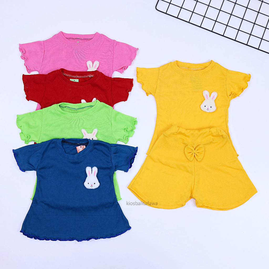 [KNIT] Setelan Babydoll uk 2-3 Tahun / Baju Anak Cewek Polos Katun Set Knit Anak Perempuan Cotton Ri