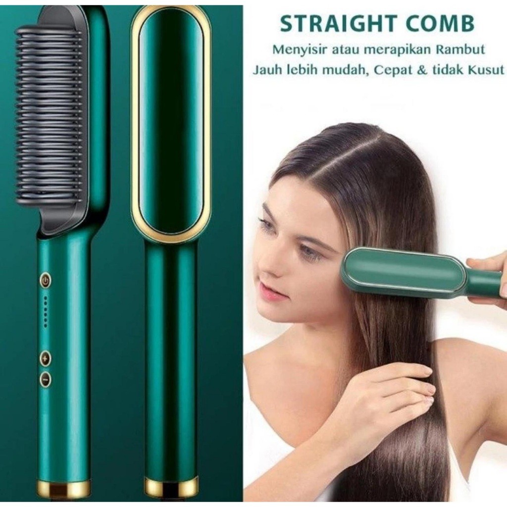 Hair Straightener Comb / Sisir Pelurus Rambut Elektrik / Alat Pelurus Rambut / Sisir Catokan Melurus