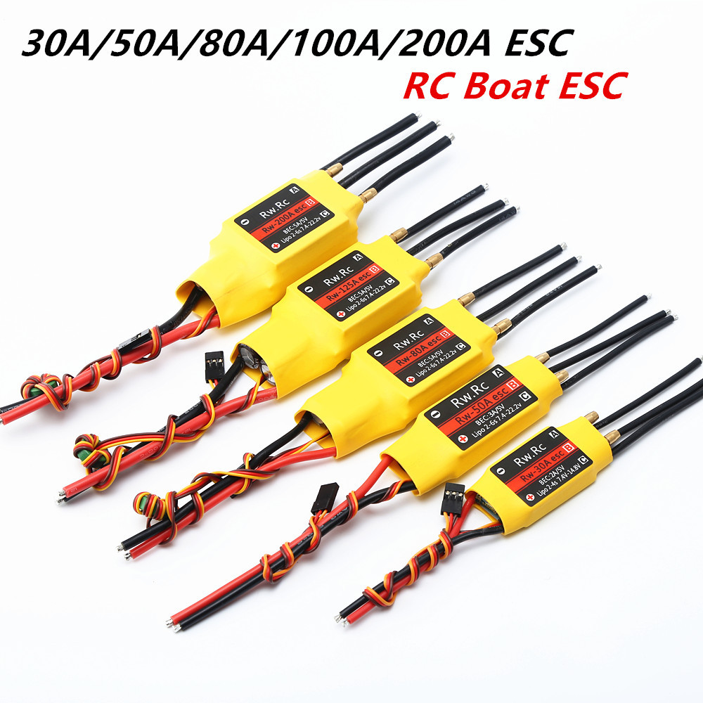 30A 50A 70A 80A 125A 200A Water-Cooled Brushless ESC With Reversing Waterproof ESC For RC Car RC Boa