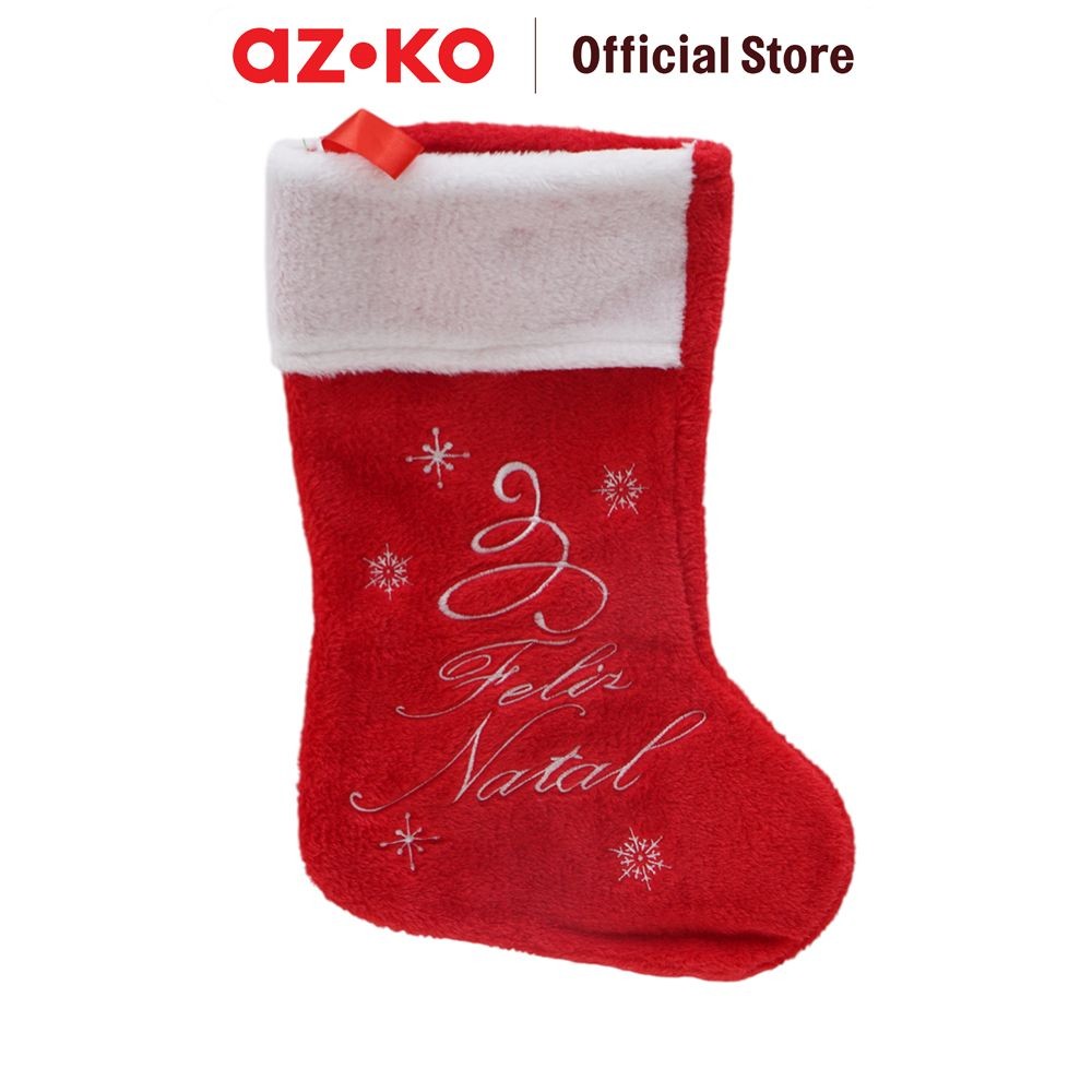 AZKO Noelle Hiasan Gantung Natal Christmas Stocking - Merah Hiasan Natal Pernak Pernik Natal Ornamen