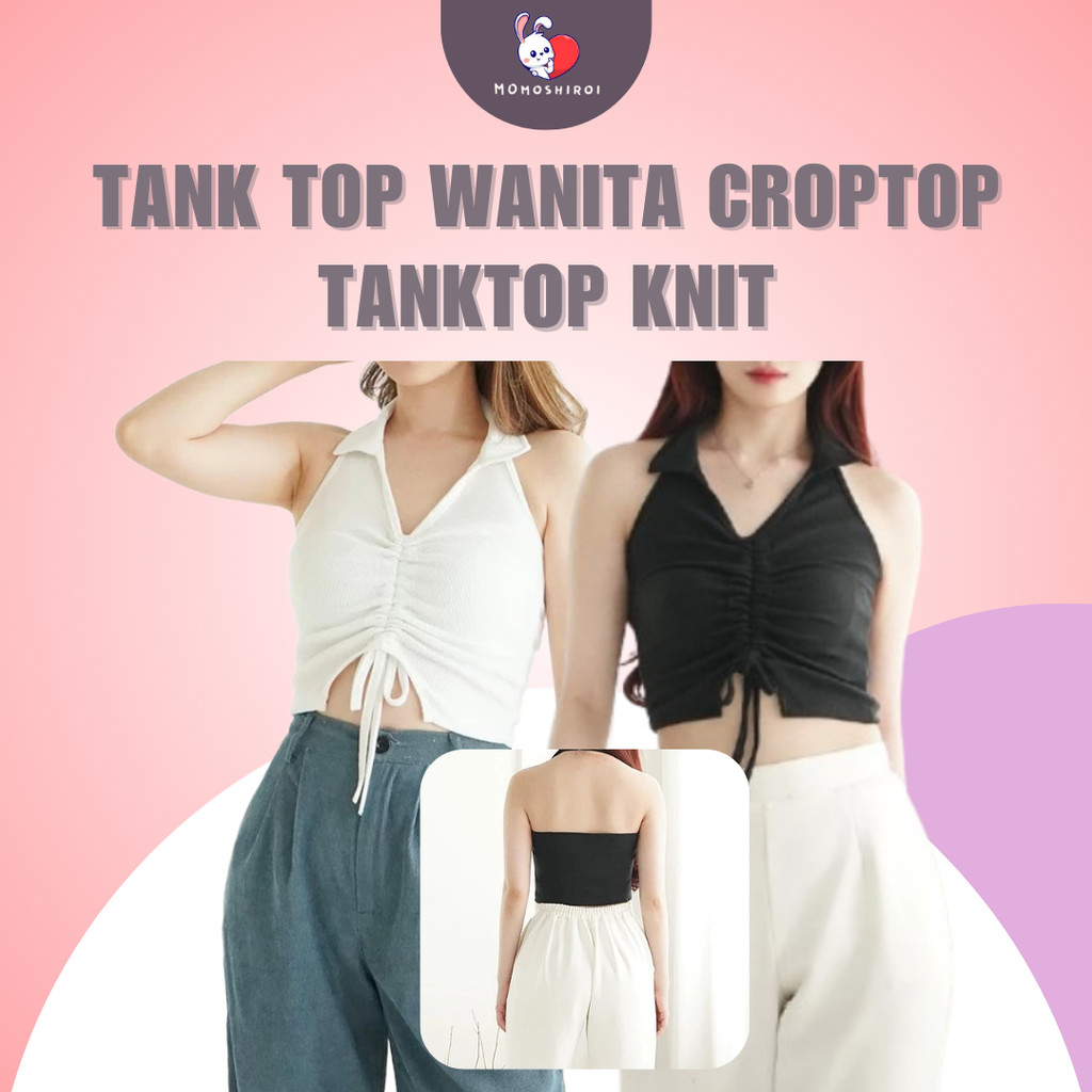 119 - Tank Top Wanita Crop Tee Tanktop Knit Cewek
