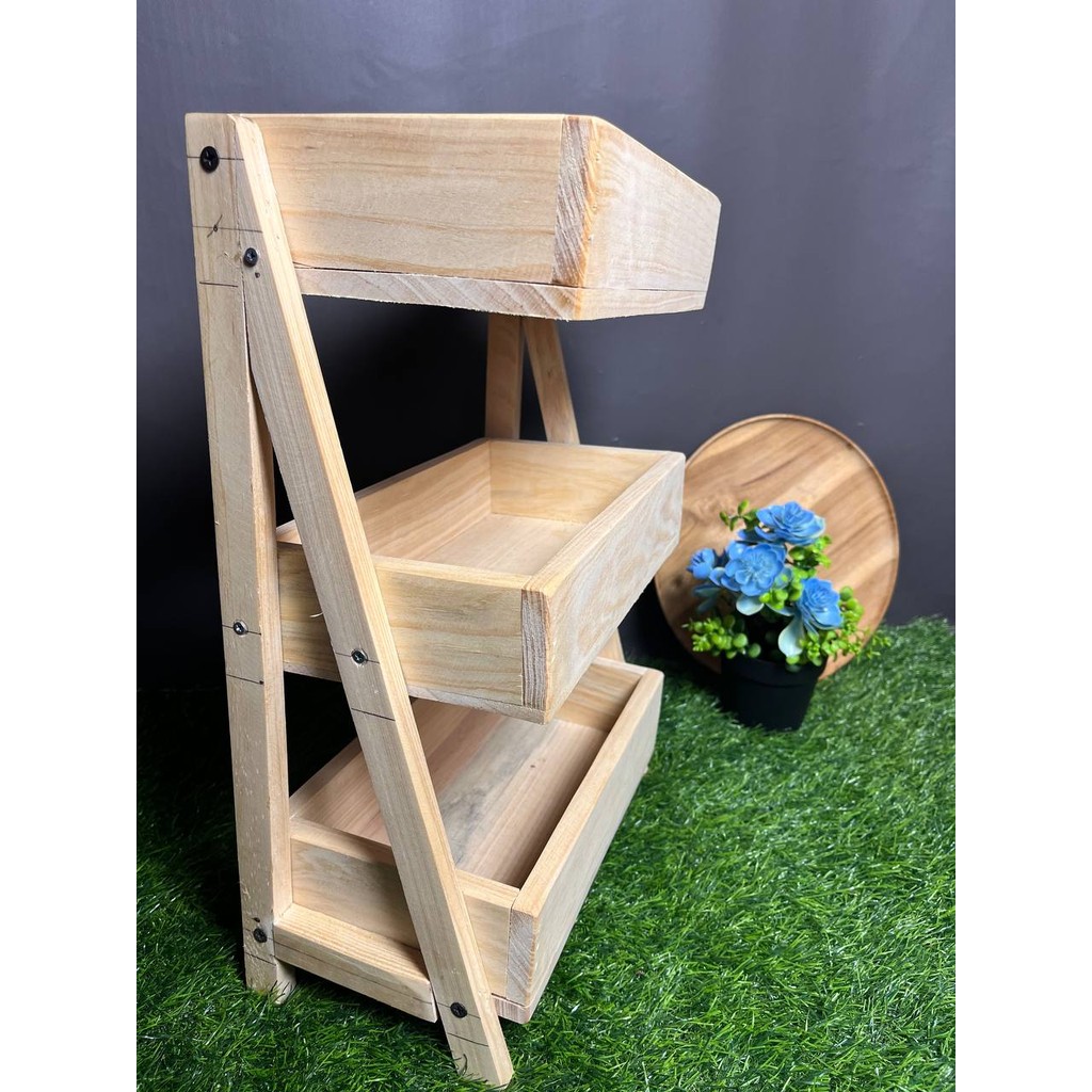 Rak bumbu dapur | rak serbaguna | rak portable | rak susun | rak susun 3 | rak kayu | rak estetik | 