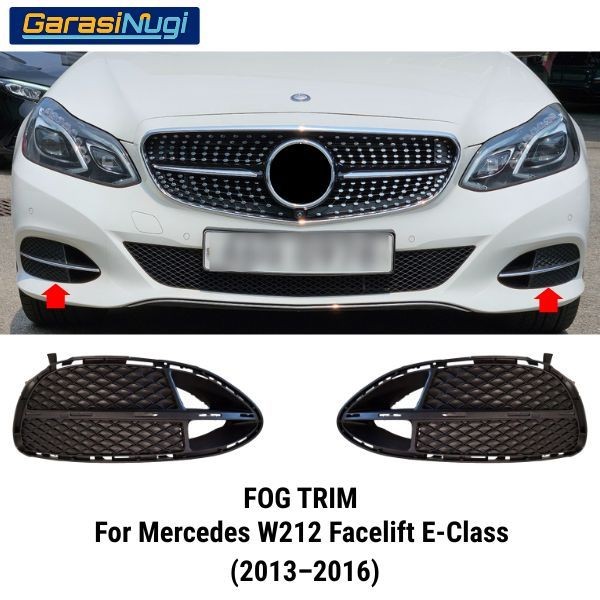 Fog Trim New Mercedes W212 Facelift Bumper Strip Grille Chrome Cover E200