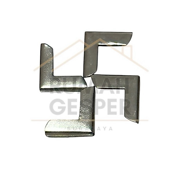 (144 PCS / 1 GROSS) SIKU SUDUT POLOS 2 CM SIKU BUKU YASIN SUDUT SILVER NICKEL NIKEL