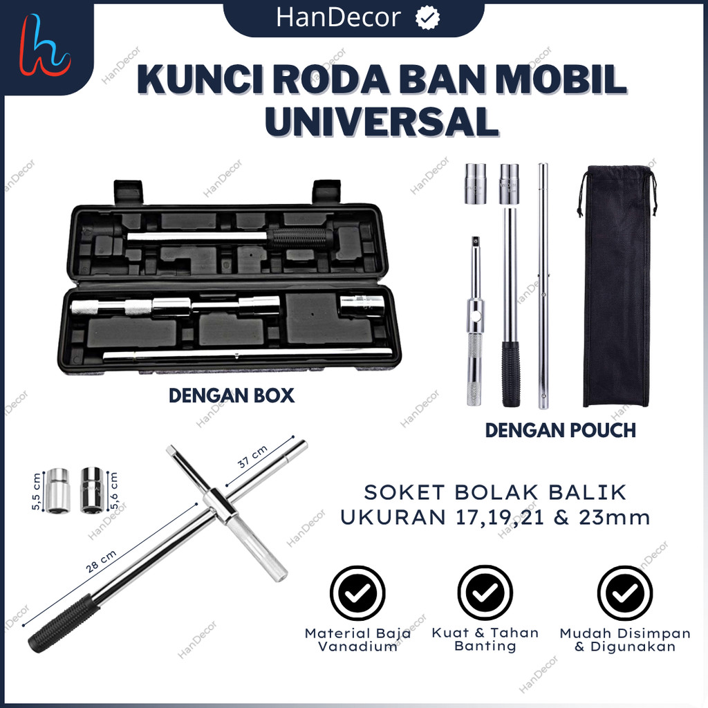 KUNCI BAN RODA MOBIL 17 19 21 23mm | Kunci Telescopic | Kunci Roda Mobil | Kunci L Roda | Kunci Pala