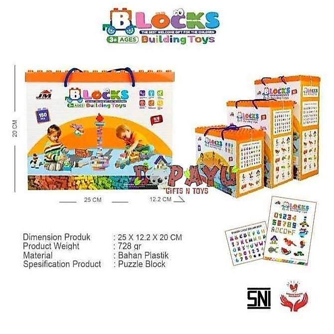 Mainan Edukasi Bongkar Pasang PUZZLE BLOCK BUILDING 150PC 250PC 350PC JM92011