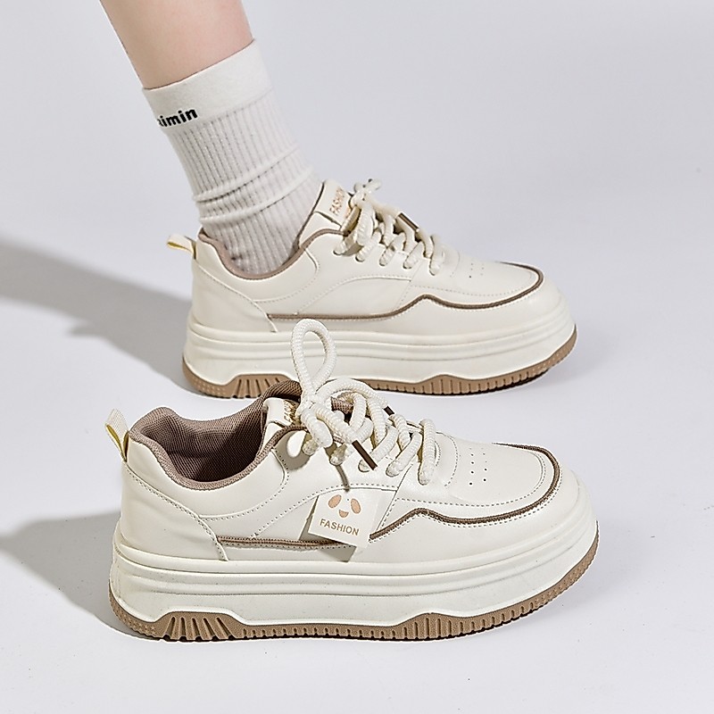 white sepatu kets sneakers wanita putih cewek rubber korean style kekinian chunky shoes for women sa