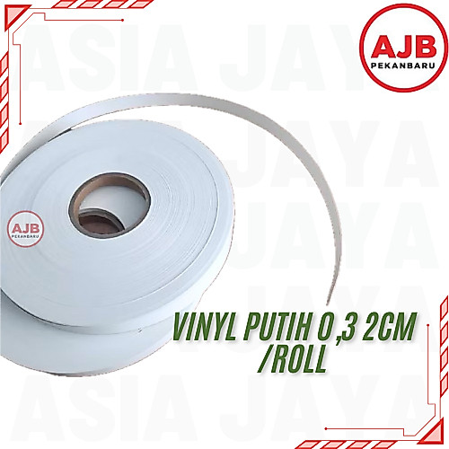 (/ROLL) VYNIL PUTIH 0,3 2CM EDGING PUTIH DOFF VINIL
