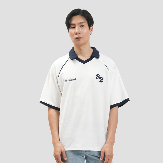 Nevada Terry Varsity Look Kaos Polo Oversize Pria 123918351