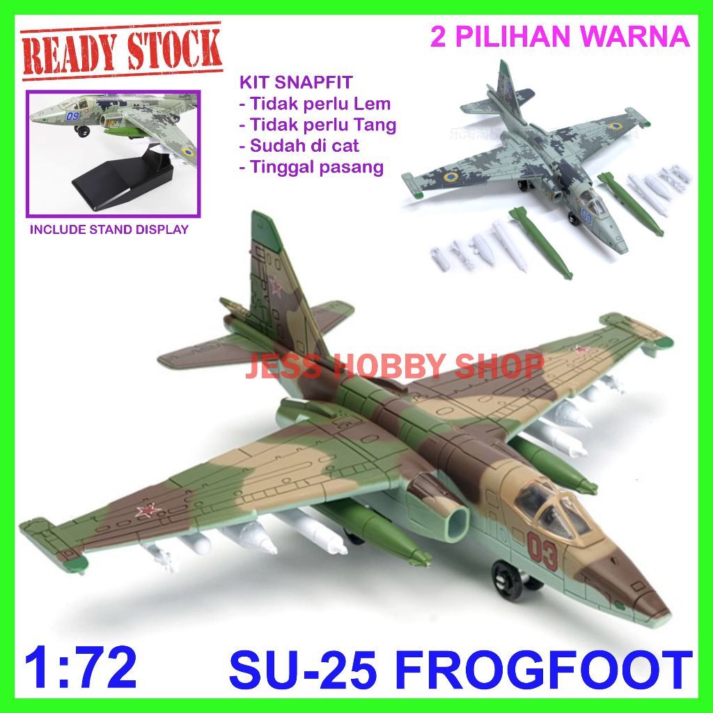 Model Kit XUJA 1/72 Pesawat Sukhoi SU-25 Frogfoot Su25 dan lainnya Mainan Anak Diecast Pesawat Milit